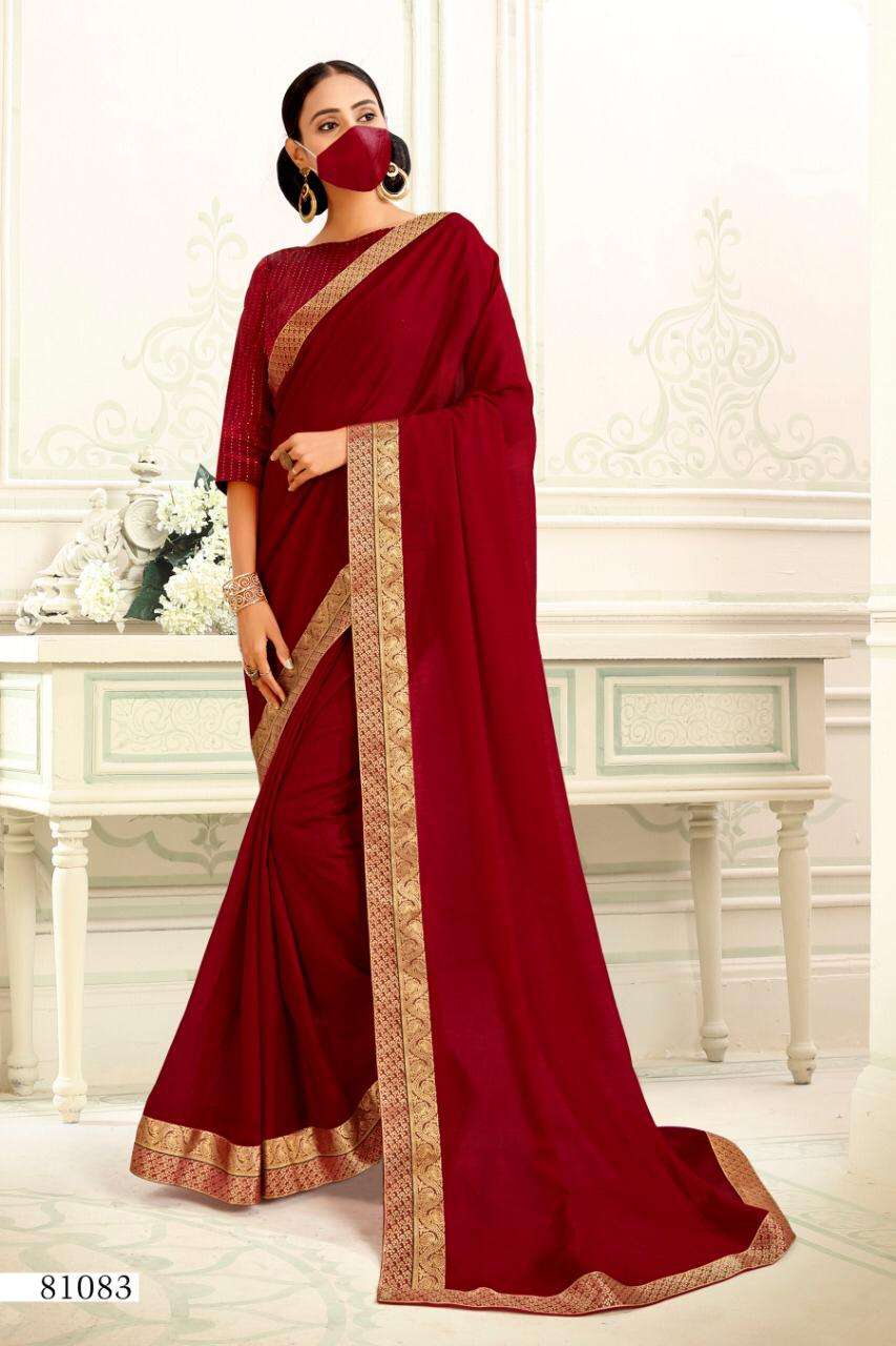 ISHA SILK BY RIGHT WOMEN 81081 TO 81088 SERIES INDIAN TRADITIONAL WEAR COLLECTION BEAUTIFUL STYLISH FANCY COLORFUL PARTY WEAR & OCCASIONAL WEAR VICHITRA SAREES AT WHOLESALE PRICE