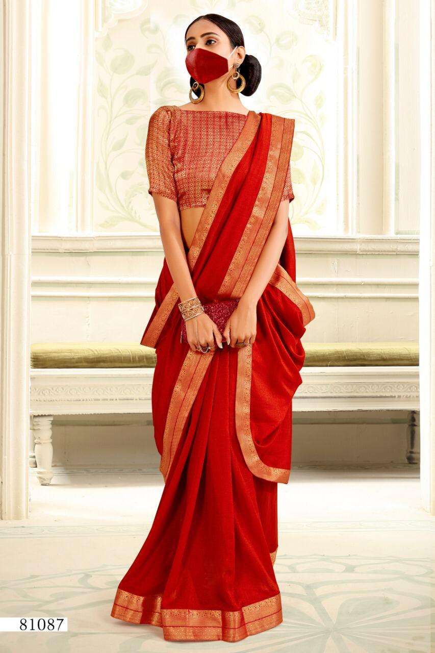 ISHA SILK BY RIGHT WOMEN 81081 TO 81088 SERIES INDIAN TRADITIONAL WEAR COLLECTION BEAUTIFUL STYLISH FANCY COLORFUL PARTY WEAR & OCCASIONAL WEAR VICHITRA SAREES AT WHOLESALE PRICE