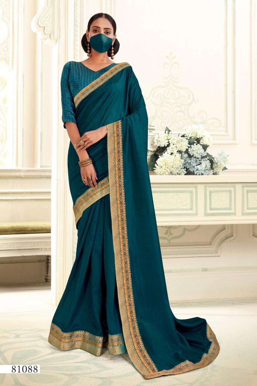 ISHA SILK BY RIGHT WOMEN 81081 TO 81088 SERIES INDIAN TRADITIONAL WEAR COLLECTION BEAUTIFUL STYLISH FANCY COLORFUL PARTY WEAR & OCCASIONAL WEAR VICHITRA SAREES AT WHOLESALE PRICE