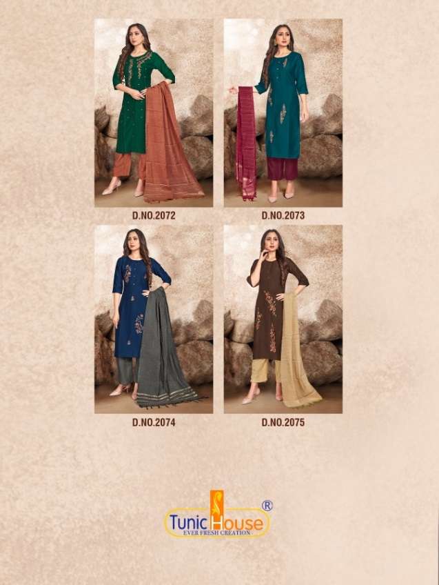 NIPPON NX BY NEHA FASHION 2072 TO 2075 SERIES BEAUTIFUL STYLISH SUITS FANCY COLORFUL CASUAL WEAR & ETHNIC WEAR & READY TO WEAR FANCY CHINON SILK WITH EMBROIDERED DRESSES AT WHOLESALE PRICE