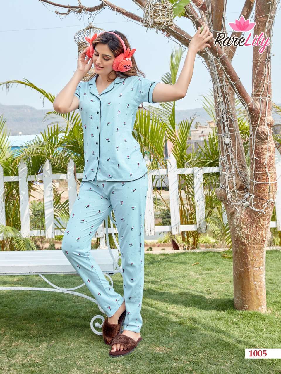 ZIL MIL VOL-3 BY RARE LILY 1001 TO 1007 SERIES BEAUTIFUL STYLISH FANCY COLORFUL CASUAL WEAR & NIGHT WEAR COTTON DIGITAL PRINTS TOPS AND BOTTOM AT WHOLESALE PRICE