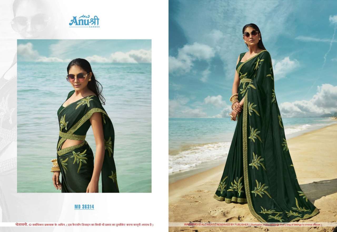 MADAMJI BY ANUSHREE 33611 TO 36322 SERIES INDIAN TRADITIONAL WEAR COLLECTION BEAUTIFUL STYLISH FANCY COLORFUL PARTY WEAR & OCCASIONAL WEAR CHINNON GEORGETTE SAREES AT WHOLESALE PRICE
