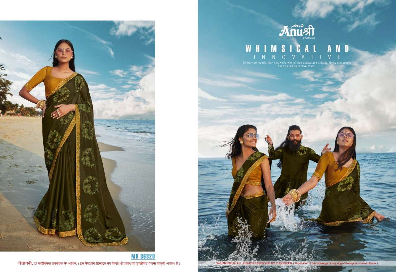 MADAMJI BY ANUSHREE 33611 TO 36322 SERIES INDIAN TRADITIONAL WEAR COLLECTION BEAUTIFUL STYLISH FANCY COLORFUL PARTY WEAR & OCCASIONAL WEAR CHINNON GEORGETTE SAREES AT WHOLESALE PRICE