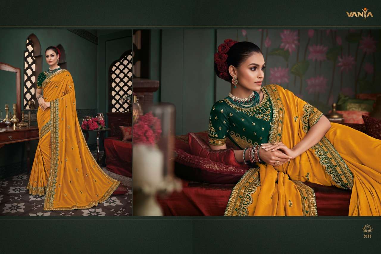 VANYA VOL-21 BY VANYA 3101 TO 3118 SERIES INDIAN TRADITIONAL WEAR COLLECTION BEAUTIFUL STYLISH FANCY COLORFUL PARTY WEAR & OCCASIONAL WEAR SILK SAREES AT WHOLESALE PRICE