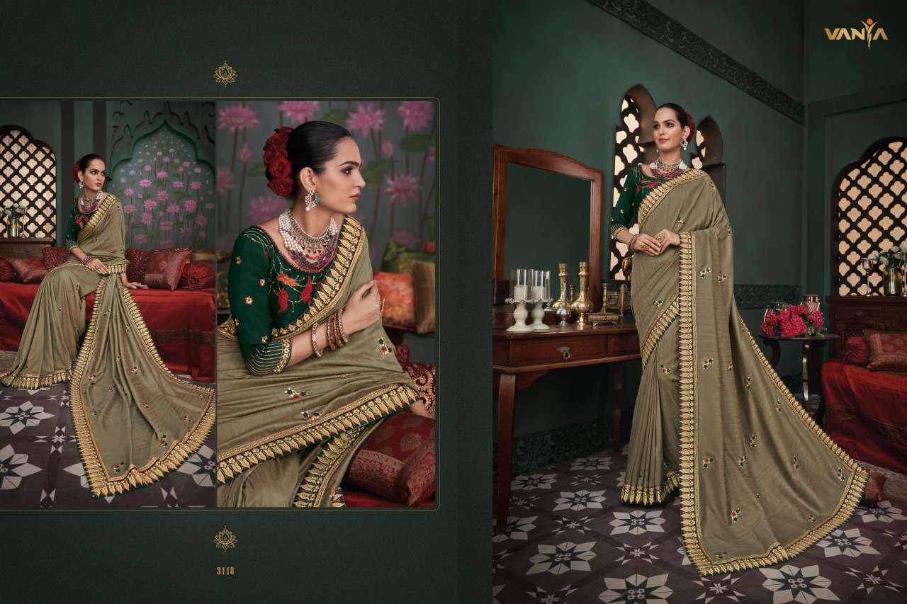 VANYA VOL-21 BY VANYA 3101 TO 3118 SERIES INDIAN TRADITIONAL WEAR COLLECTION BEAUTIFUL STYLISH FANCY COLORFUL PARTY WEAR & OCCASIONAL WEAR SILK SAREES AT WHOLESALE PRICE