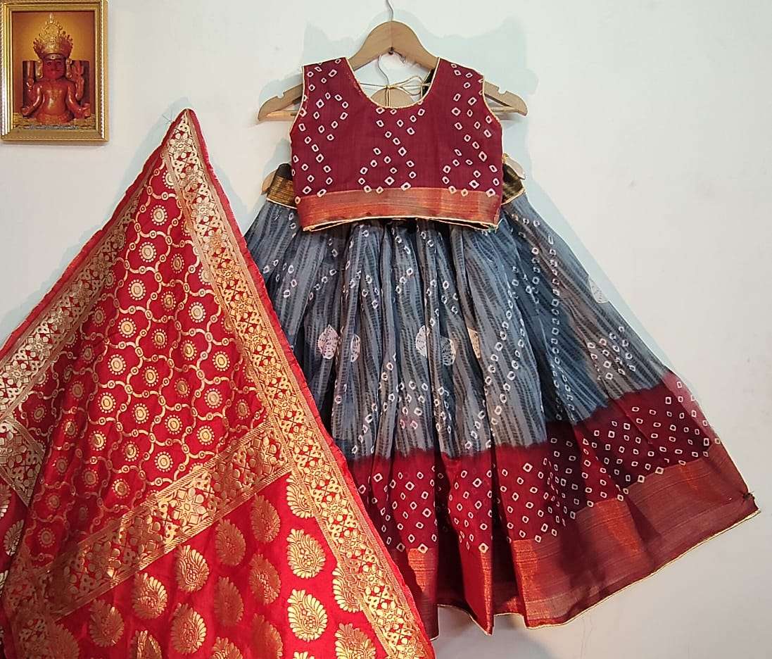 BANDHANI LEHENGA VOL-2 BY FASHID WHOLESALE 201 TO 215 SERIES BEAUTIFUL COLORFUL FANCY WEDDING COLLECTION OCCASIONAL WEAR & PARTY WEAR SOFT LINEN COTTON LEHENGAS AT WHOLESALE PRICE