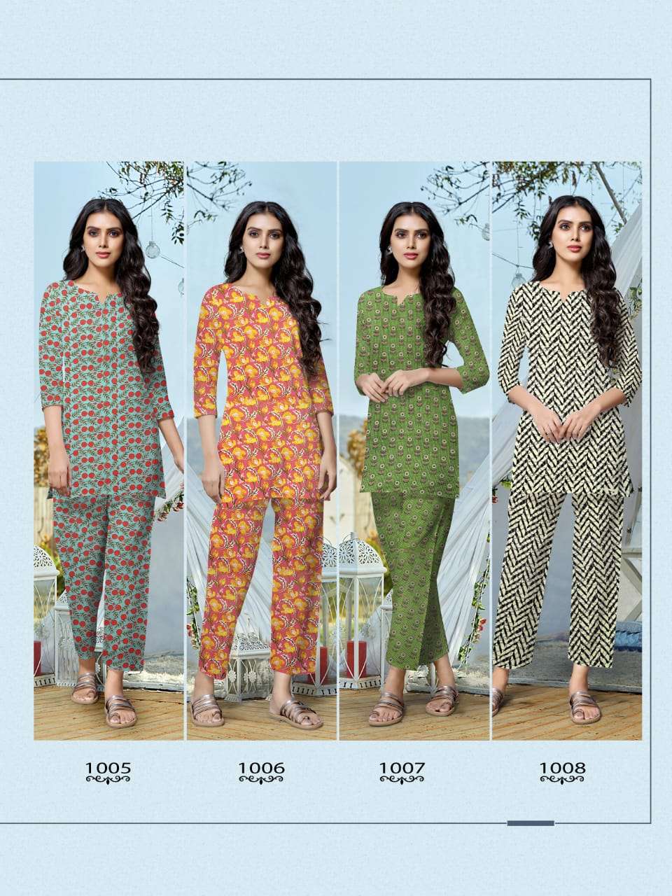 NIGHTY QUEEN VOL-1 BY RADHIKA FASHION 1001 TO 1008 SERIES BEAUTIFUL STYLISH FANCY COLORFUL CASUAL WEAR & NIGHT WEAR PURE COTTON TOPS AND BOTTOM AT WHOLESALE PRICE