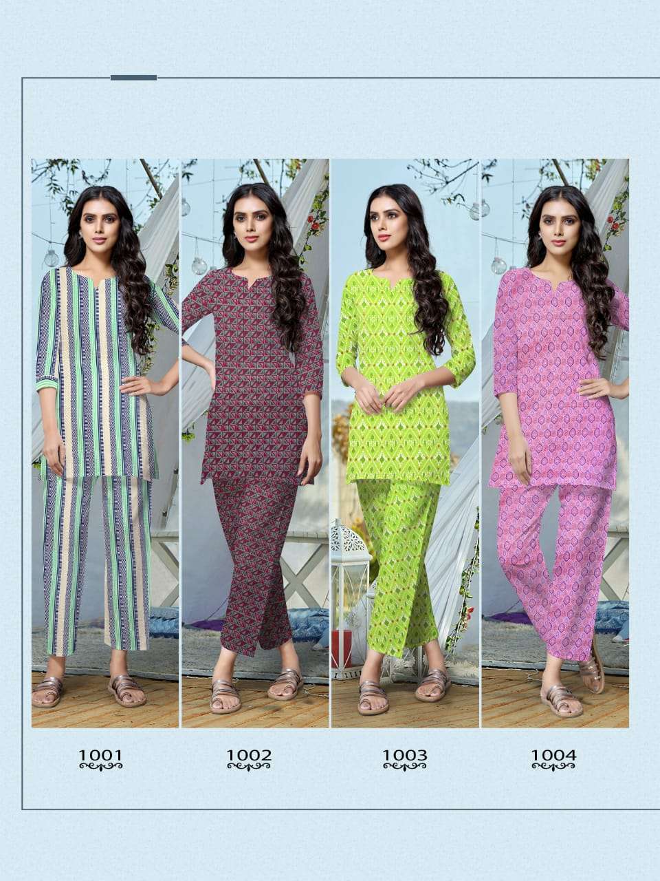 NIGHTY QUEEN VOL-1 BY RADHIKA FASHION 1001 TO 1008 SERIES BEAUTIFUL STYLISH FANCY COLORFUL CASUAL WEAR & NIGHT WEAR PURE COTTON TOPS AND BOTTOM AT WHOLESALE PRICE