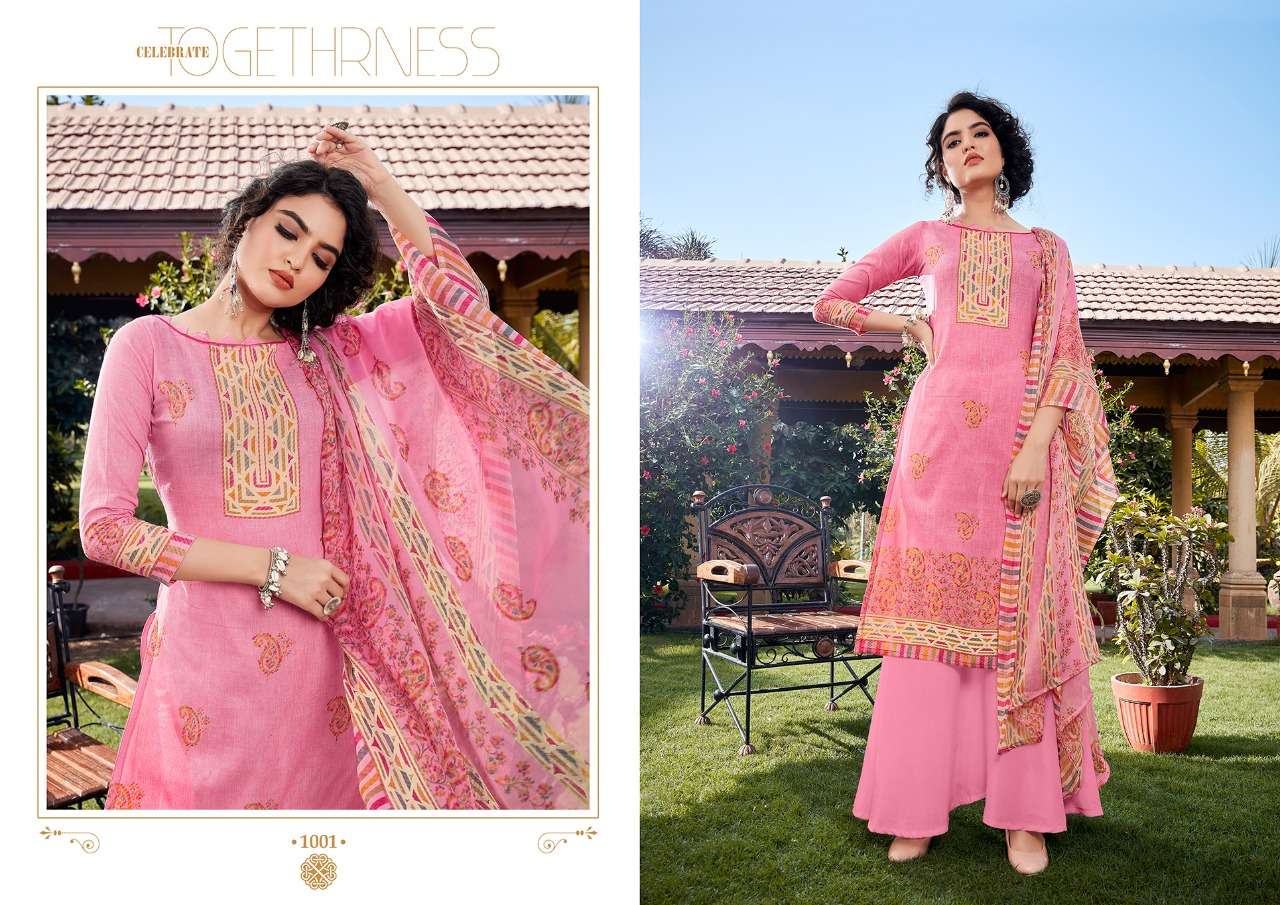 SIMRAN BY KESARIYA 1001 TO 1008 SERIES BEAUTIFUL SUITS COLORFUL STYLISH FANCY CASUAL WEAR & ETHNIC WEAR PURE CAMBRIC DIGITAL PRINT WITH DIAMOND WORK DRESSES AT WHOLESALE PRICE