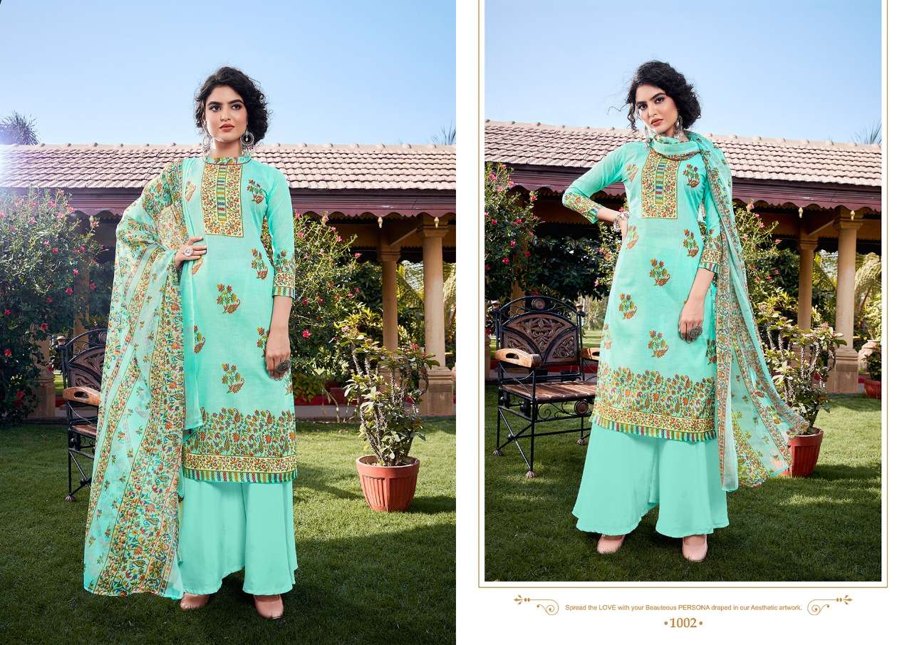 SIMRAN BY KESARIYA 1001 TO 1008 SERIES BEAUTIFUL SUITS COLORFUL STYLISH FANCY CASUAL WEAR & ETHNIC WEAR PURE CAMBRIC DIGITAL PRINT WITH DIAMOND WORK DRESSES AT WHOLESALE PRICE