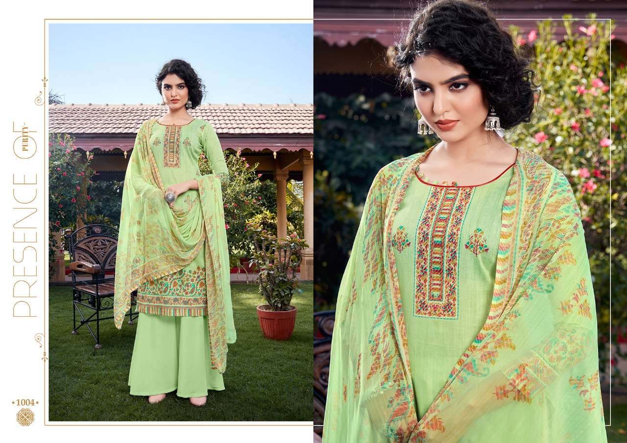 SIMRAN BY KESARIYA 1001 TO 1008 SERIES BEAUTIFUL SUITS COLORFUL STYLISH FANCY CASUAL WEAR & ETHNIC WEAR PURE CAMBRIC DIGITAL PRINT WITH DIAMOND WORK DRESSES AT WHOLESALE PRICE