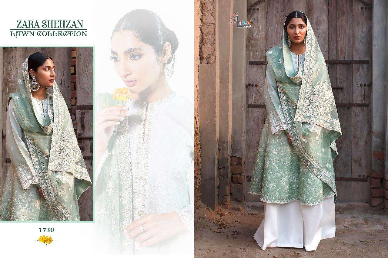 ZARA SHAHJAHAN LAWN COLLECTION BY SHREE FABS 1727 TO 1731 SERIES BEAUTIFUL PAKISTANI SUITS STYLISH COLORFUL FANCY CASUAL WEAR & ETHNIC WEAR CAMBRIC COTTON WITH EMBROIDERY DRESSES AT WHOLESALE PRICE