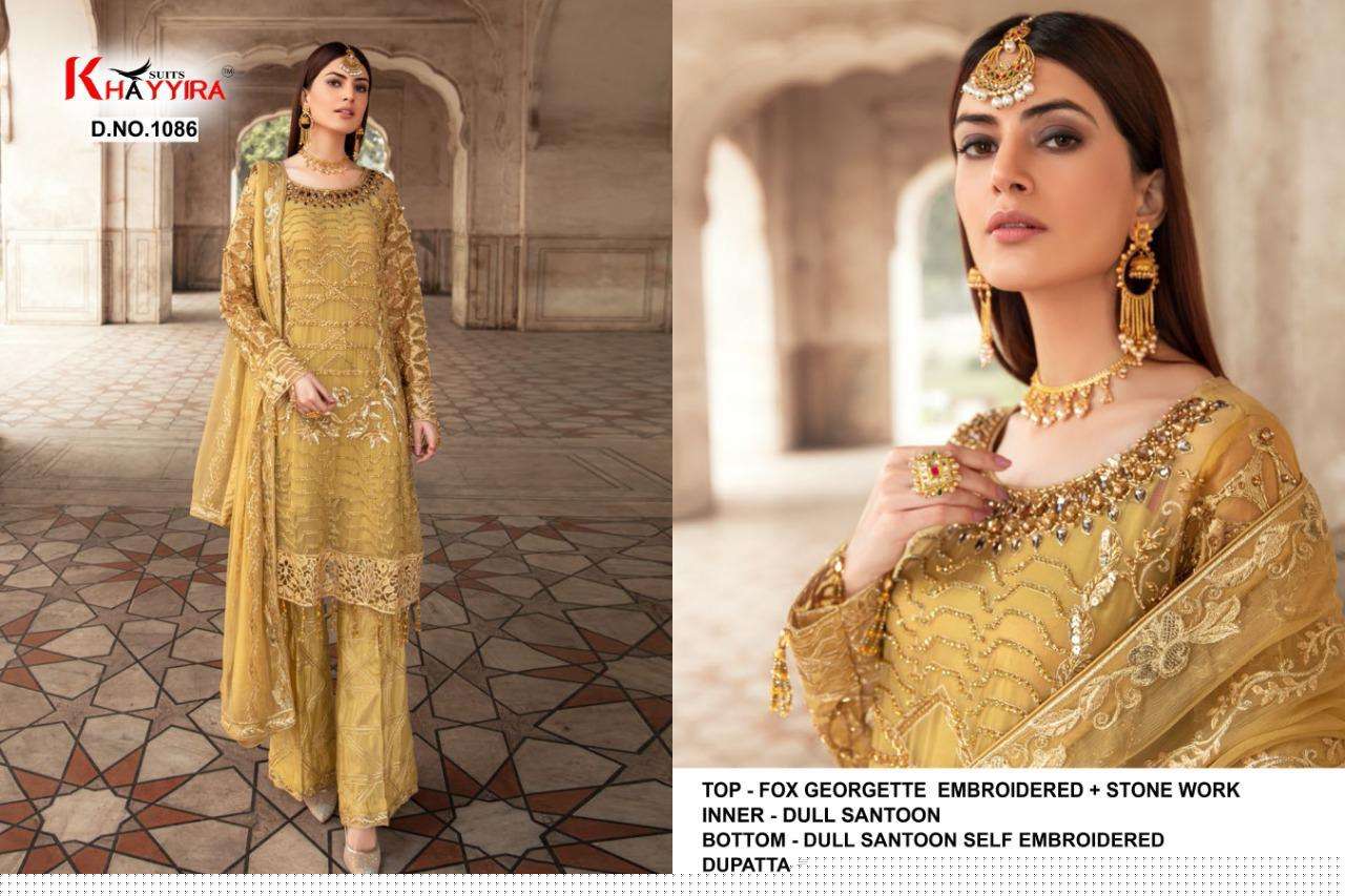 ZEBTAN BY KHAYYIRA 1086 TO 1089 SERIES BEAUTIFUL PAKISTANI SUITS STYLISH COLORFUL FANCY CASUAL WEAR & ETHNIC WEAR FAUX GEORGETTE EMBROIDERED DRESSES AT WHOLESALE PRICE