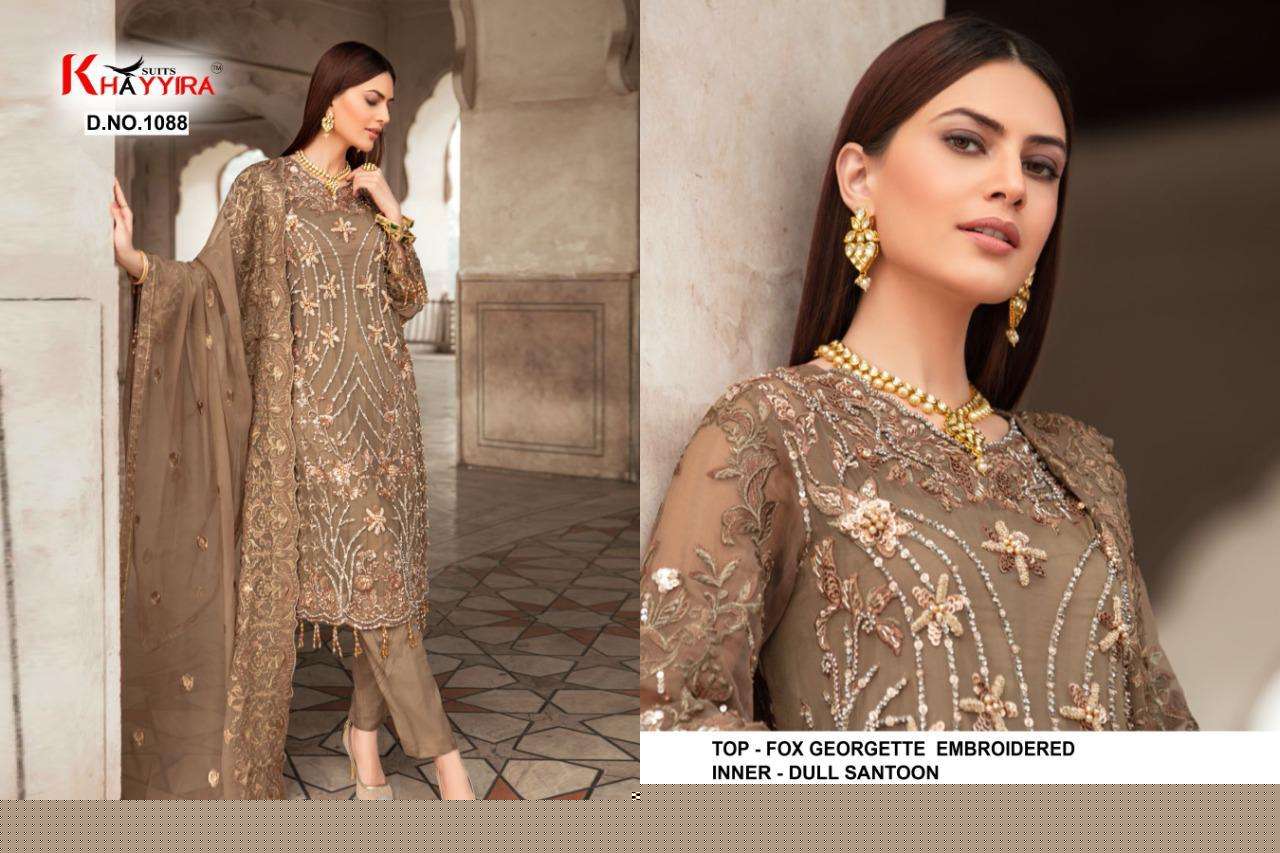 ZEBTAN BY KHAYYIRA 1086 TO 1089 SERIES BEAUTIFUL PAKISTANI SUITS STYLISH COLORFUL FANCY CASUAL WEAR & ETHNIC WEAR FAUX GEORGETTE EMBROIDERED DRESSES AT WHOLESALE PRICE