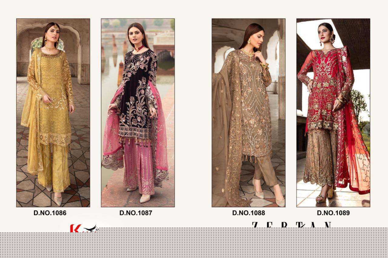 ZEBTAN BY KHAYYIRA 1086 TO 1089 SERIES BEAUTIFUL PAKISTANI SUITS STYLISH COLORFUL FANCY CASUAL WEAR & ETHNIC WEAR FAUX GEORGETTE EMBROIDERED DRESSES AT WHOLESALE PRICE