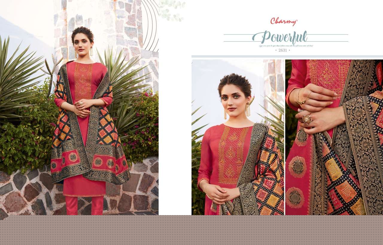 SHAKUNTLA BY MEERA TRENDZ 2631 TO 2636 SERIES BEAUTIFUL STYLISH SHARARA SUITS FANCY COLORFUL CASUAL WEAR & ETHNIC WEAR & READY TO WEAR PURE DOLA SILK EMBROIDERED DRESSES AT WHOLESALE PRICE