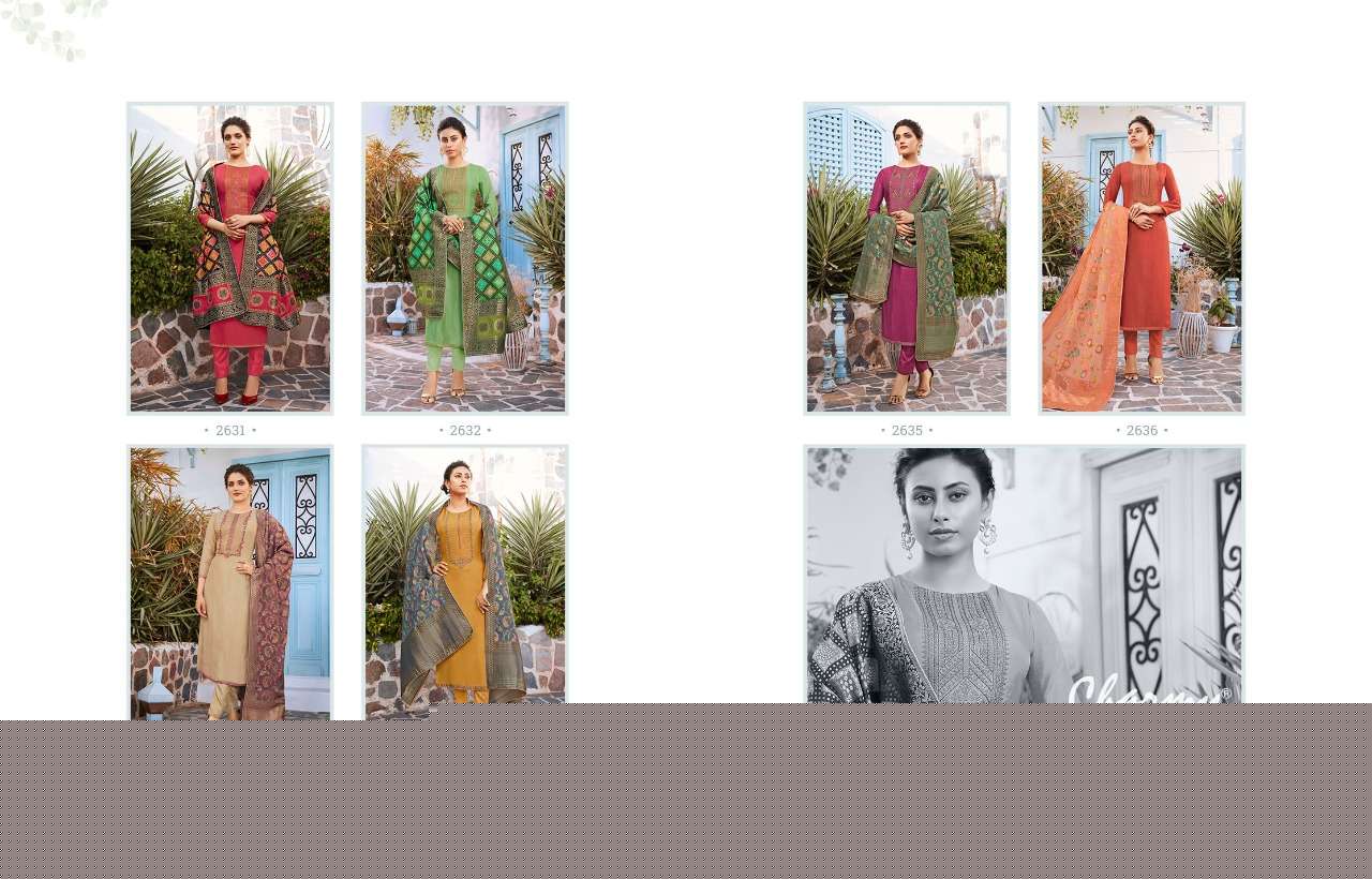 SHAKUNTLA BY MEERA TRENDZ 2631 TO 2636 SERIES BEAUTIFUL STYLISH SHARARA SUITS FANCY COLORFUL CASUAL WEAR & ETHNIC WEAR & READY TO WEAR PURE DOLA SILK EMBROIDERED DRESSES AT WHOLESALE PRICE