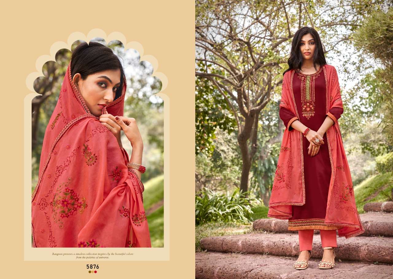 ZARAA BY KESSI FABRICS 5871 TO 5878 SERIES BEAUTIFUL SUITS COLORFUL STYLISH FANCY CASUAL WEAR & ETHNIC WEAR JAM SILK WITH WORK DRESSES AT WHOLESALE PRICE