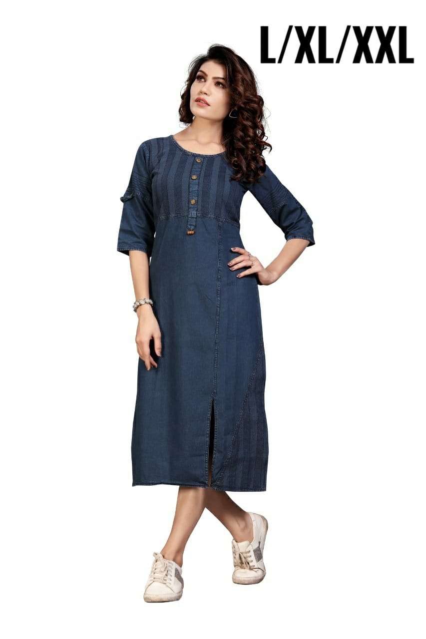 DENIM KURTI BY KAAMIRI 01 TO 08 SERIES DESIGNER STYLISH FANCY COLORFUL BEAUTIFUL PARTY WEAR & ETHNIC WEAR COLLECTION PURE DENIM COTTON KURTIS AT WHOLESALE PRICE