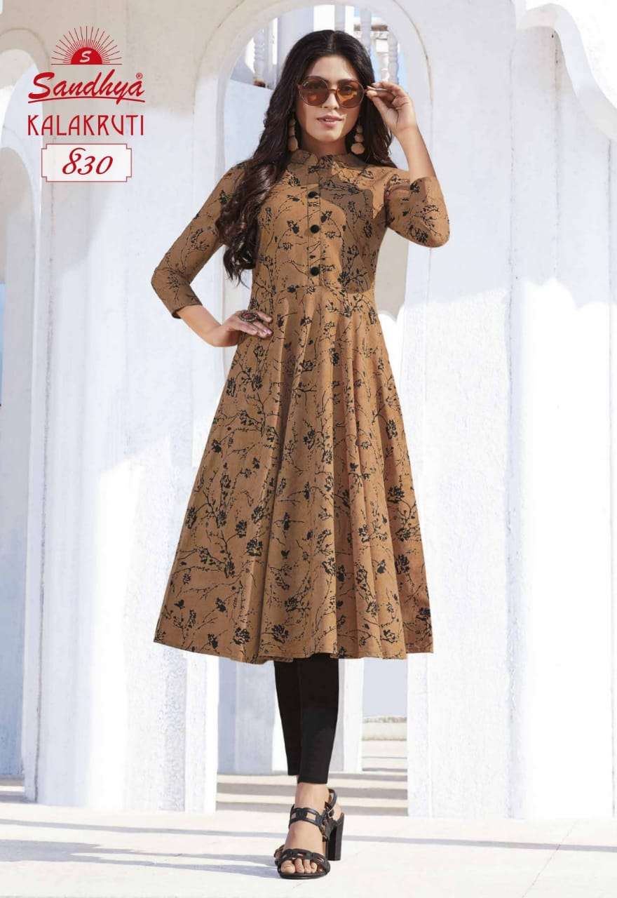 KALAKRUTI VOL-23 BY SANDHYA 821 TO 840 SERIES DESIGNER STYLISH FANCY COLORFUL BEAUTIFUL PARTY WEAR & ETHNIC WEAR COLLECTION PURE COTTON KURTIS AT WHOLESALE PRICE