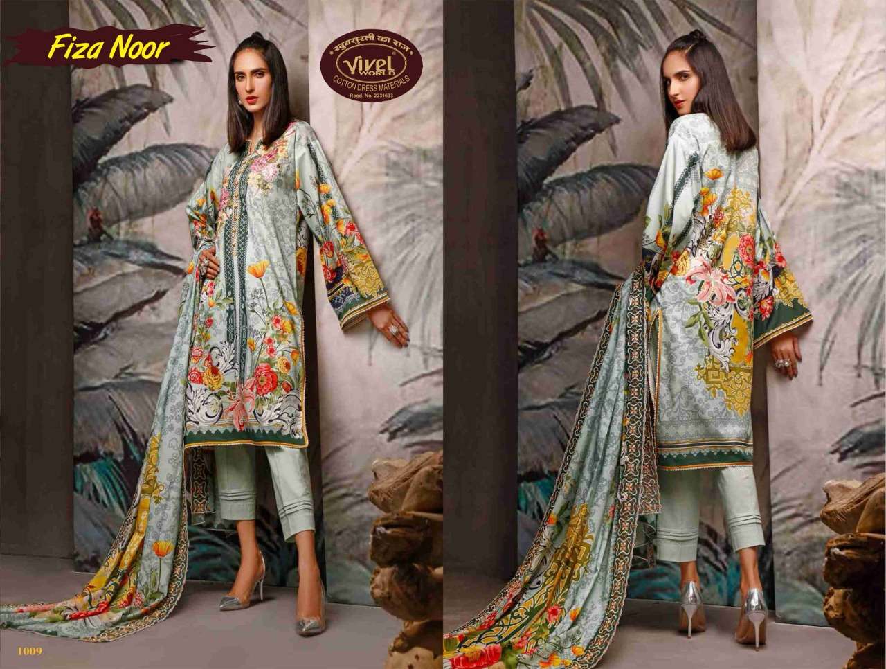 FIZA NOOR BY VIVEL WORLD 1001 TO 1010 SERIES BEAUTIFUL SUITS COLORFUL STYLISH FANCY CASUAL WEAR & ETHNIC WEAR COTTON PRINT DRESSES AT WHOLESALE PRICE