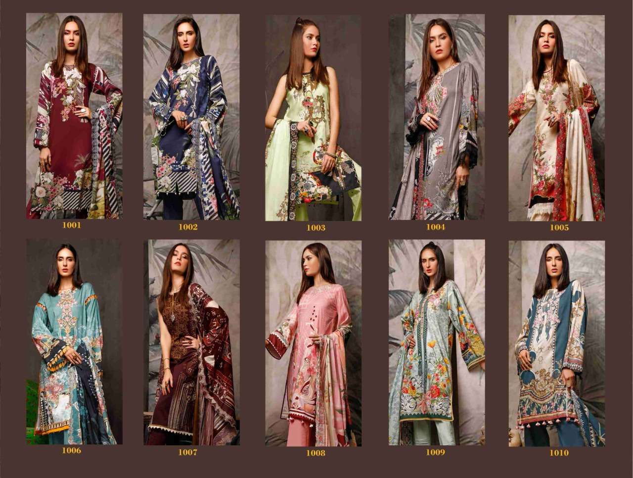 FIZA NOOR BY VIVEL WORLD 1001 TO 1010 SERIES BEAUTIFUL SUITS COLORFUL STYLISH FANCY CASUAL WEAR & ETHNIC WEAR COTTON PRINT DRESSES AT WHOLESALE PRICE