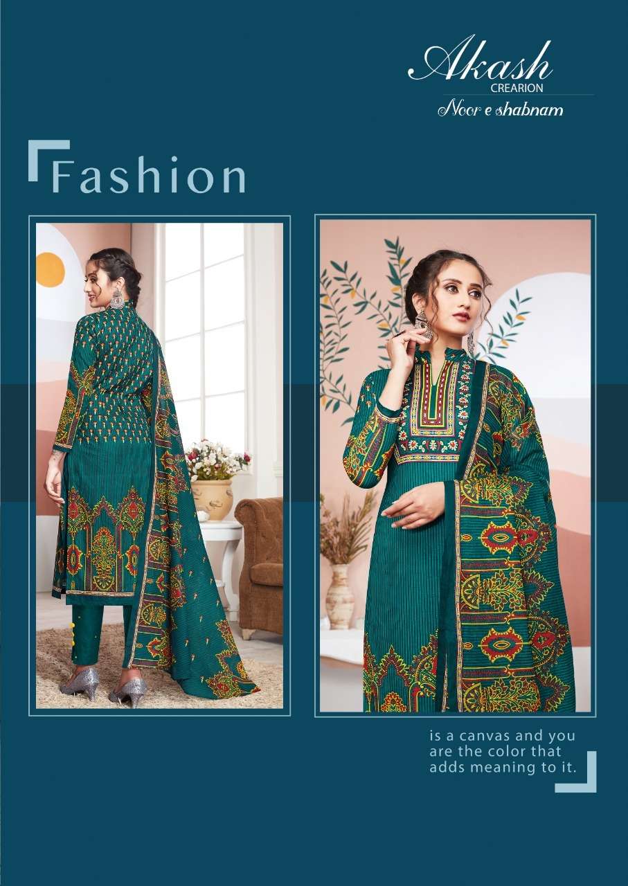 NOOR E SHABNAM VOL-7 BY AKASH CREATION 7001 TO 7010 SERIES BEAUTIFUL STYLISH SUITS FANCY COLORFUL CASUAL WEAR & ETHNIC WEAR & READY TO WEAR PURE KARACHI COTTON PRINTED DRESSES AT WHOLESALE PRICE