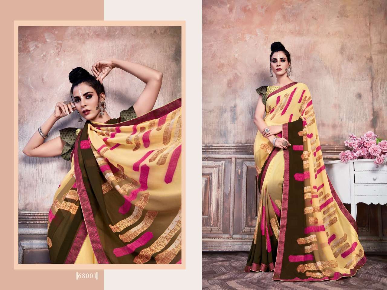 STARWALK BY RACHANA 68001 TO 68010 SERIES INDIAN TRADITIONAL WEAR COLLECTION BEAUTIFUL STYLISH FANCY COLORFUL PARTY WEAR & OCCASIONAL WEAR WEIGHTLESS SAREES AT WHOLESALE PRICE