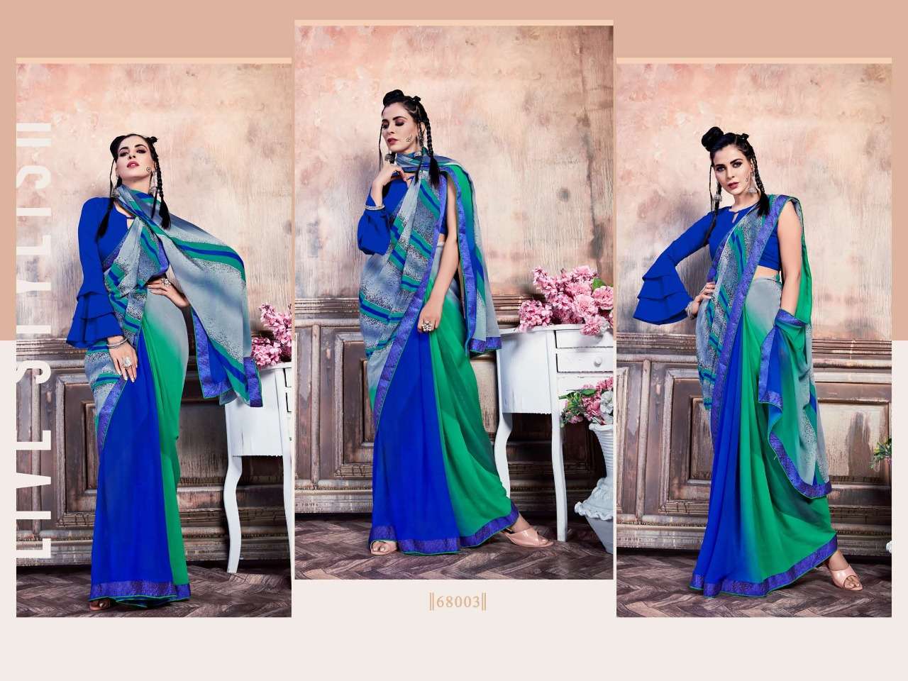 STARWALK BY RACHANA 68001 TO 68010 SERIES INDIAN TRADITIONAL WEAR COLLECTION BEAUTIFUL STYLISH FANCY COLORFUL PARTY WEAR & OCCASIONAL WEAR WEIGHTLESS SAREES AT WHOLESALE PRICE