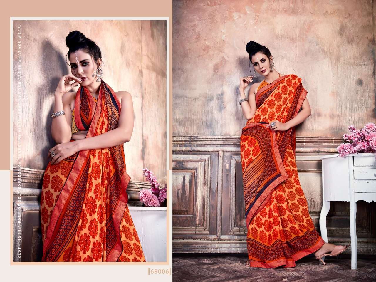 STARWALK BY RACHANA 68001 TO 68010 SERIES INDIAN TRADITIONAL WEAR COLLECTION BEAUTIFUL STYLISH FANCY COLORFUL PARTY WEAR & OCCASIONAL WEAR WEIGHTLESS SAREES AT WHOLESALE PRICE