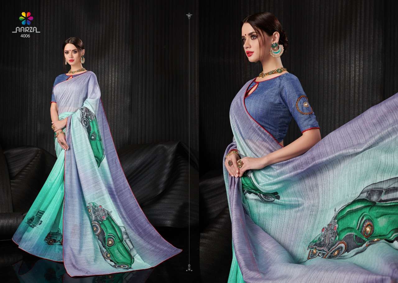 PORTRAIT AGAIN BY AAZRA 4001 TO 4010 SERIES INDIAN TRADITIONAL WEAR COLLECTION BEAUTIFUL STYLISH FANCY COLORFUL PARTY WEAR & OCCASIONAL WEAR LINEN SILK SAREES AT WHOLESALE PRICE