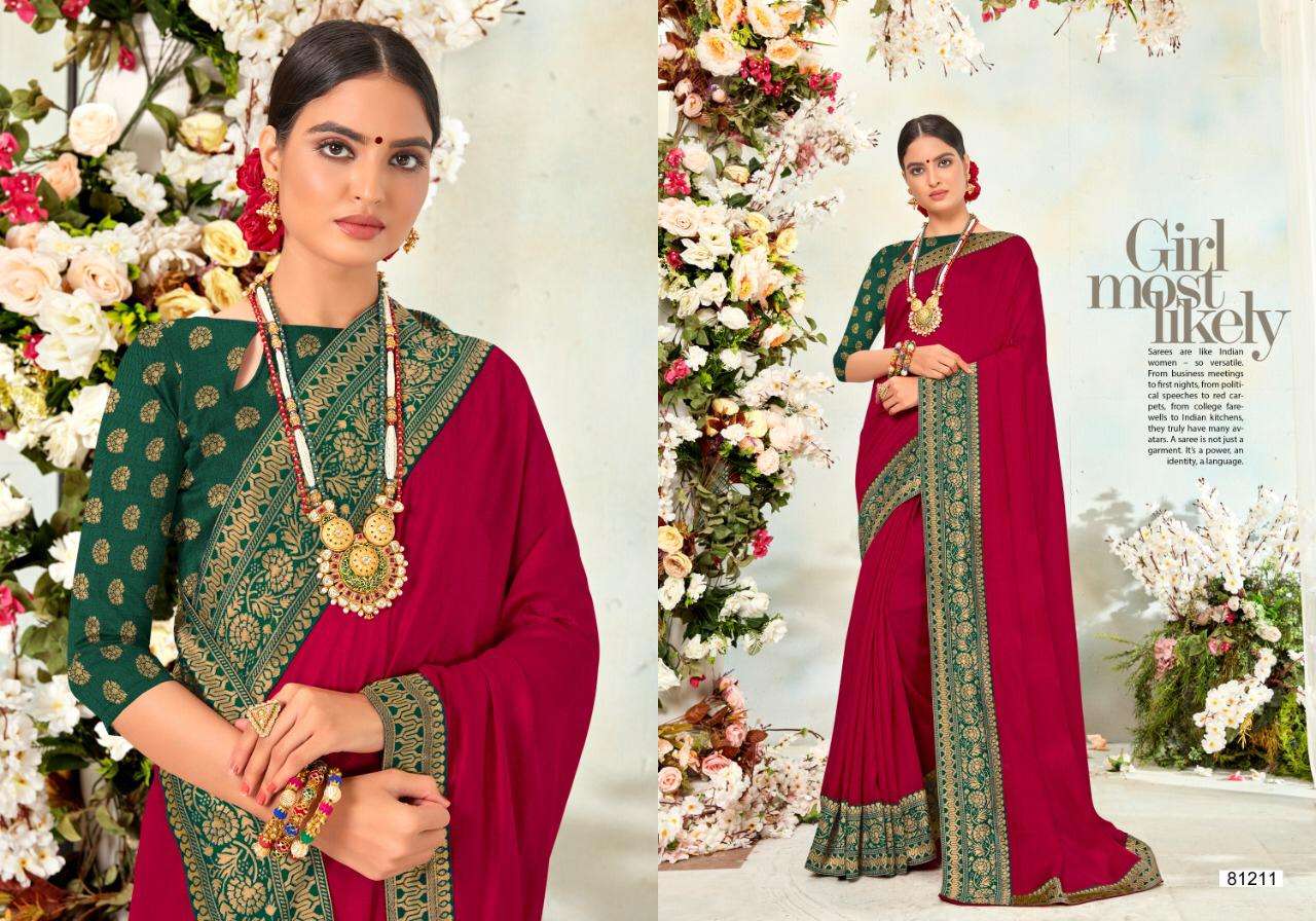 NALLI SILK BY RIGHT WOMEN 81211 TO 81218 SERIES INDIAN TRADITIONAL WEAR COLLECTION BEAUTIFUL STYLISH FANCY COLORFUL PARTY WEAR & OCCASIONAL WEAR VICHITRA SAREES AT WHOLESALE PRICE