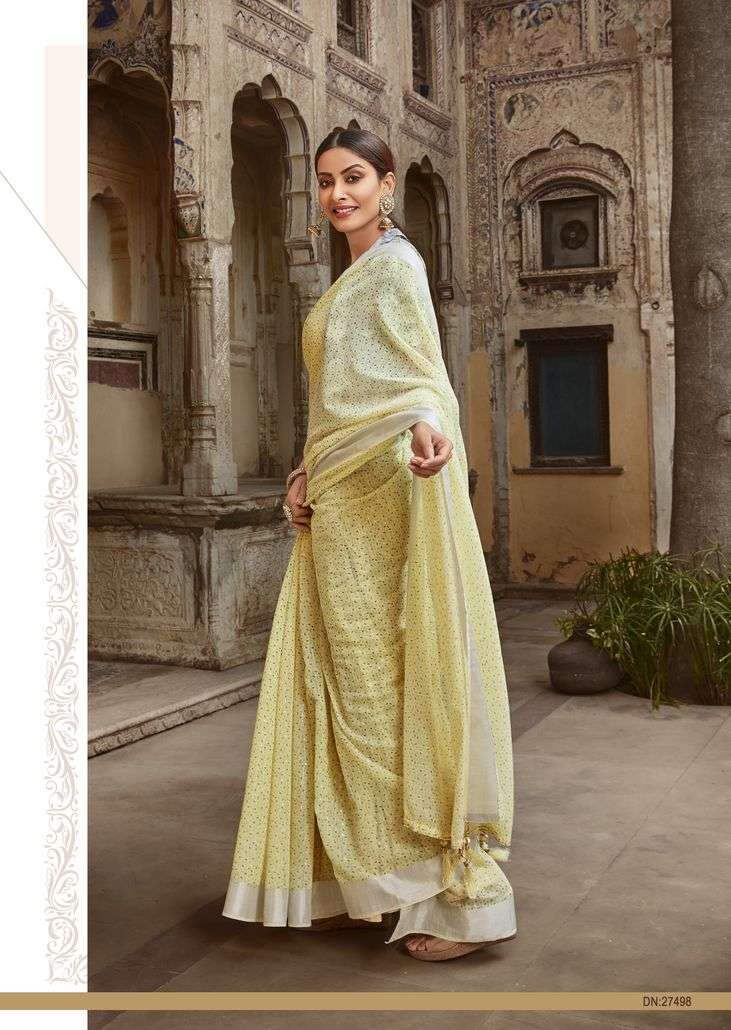NAKSHITA HITS BY TRIVENI INDIAN TRADITIONAL WEAR COLLECTION BEAUTIFUL STYLISH FANCY COLORFUL PARTY WEAR & OCCASIONAL WEAR COTTON LINEN PRINT SAREES AT WHOLESALE PRICE