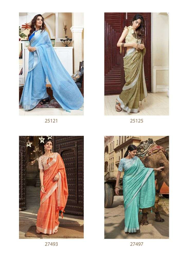 NAKSHITA HITS BY TRIVENI INDIAN TRADITIONAL WEAR COLLECTION BEAUTIFUL STYLISH FANCY COLORFUL PARTY WEAR & OCCASIONAL WEAR COTTON LINEN PRINT SAREES AT WHOLESALE PRICE
