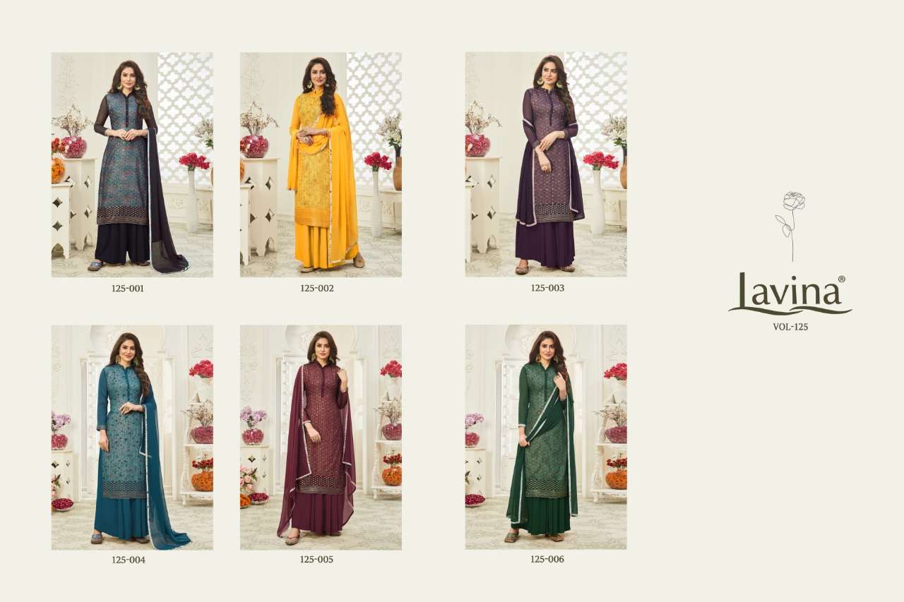 LAVINA VOL-126 BY LAVINA 126-001 TO 126-006 SERIES BEAUTIFUL PAKISTANI SUITS COLORFUL STYLISH FANCY CASUAL WEAR & ETHNIC WEAR GEORGETTE EMBROIDERED DRESSES AT WHOLESALE PRICE