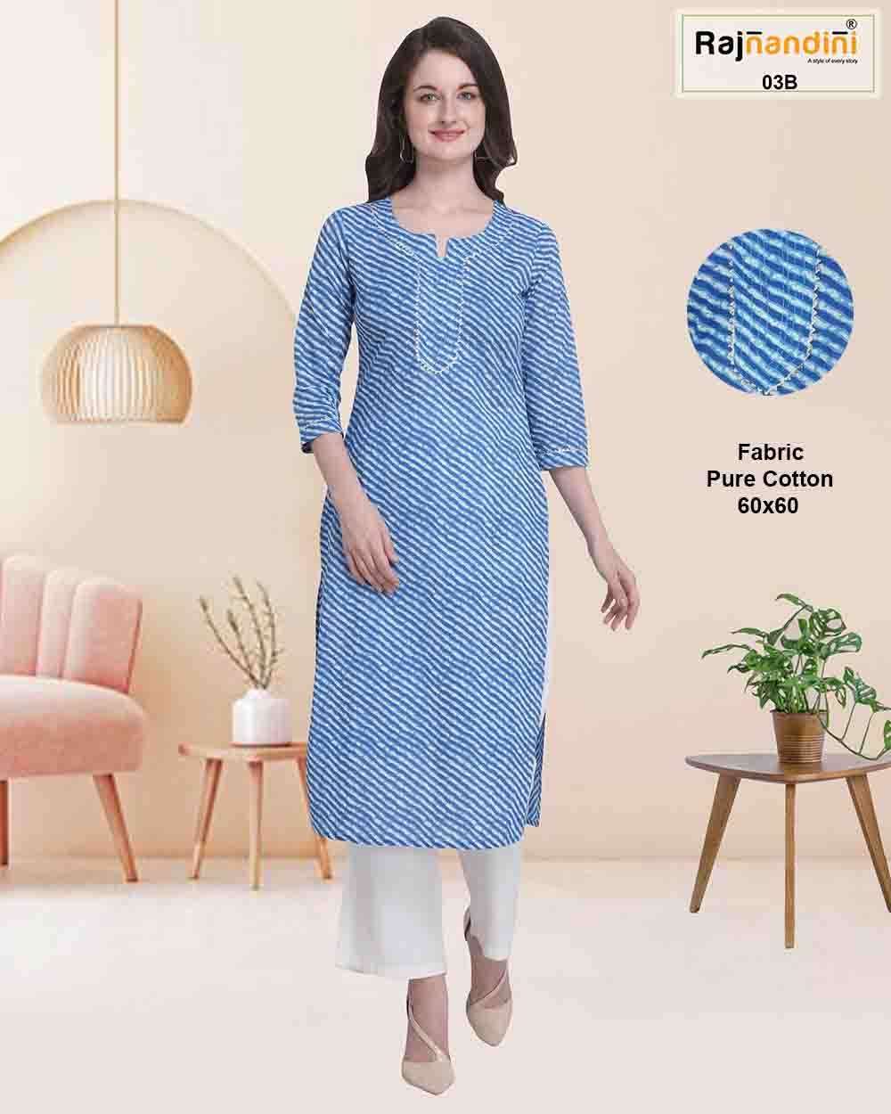 PRINT VOL-4 BY RAJNANDINI DESIGNER STYLISH FANCY COLORFUL BEAUTIFUL PARTY WEAR & ETHNIC WEAR COLLECTION PURE COTTON PRINT KURTIS AT WHOLESALE PRICE