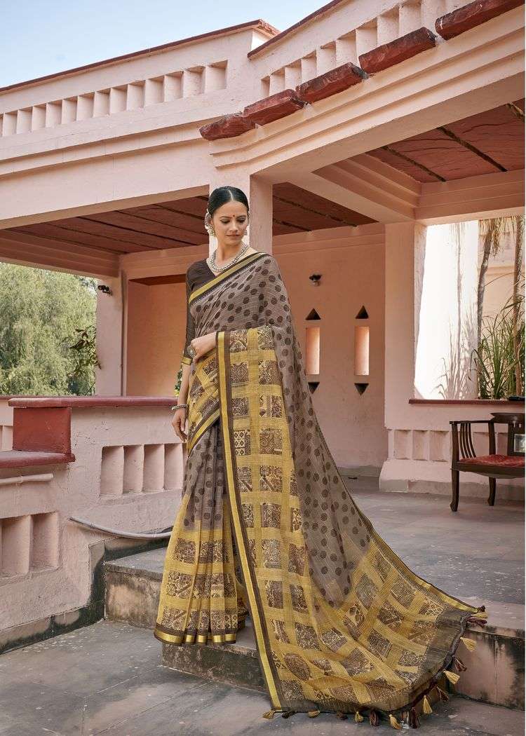 GLOBLE VOL-2 BY TRIVENI 11791 TO 11798 SERIES INDIAN TRADITIONAL WEAR COLLECTION BEAUTIFUL STYLISH FANCY COLORFUL PARTY WEAR & OCCASIONAL WEAR COTTON LINEN PRINT SAREES AT WHOLESALE PRICE