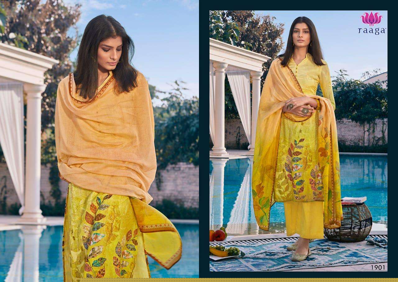 SWAGAT BY RAAGA 1901 TO 1910 SERIES BEAUTIFUL SUITS COLORFUL STYLISH FANCY CASUAL WEAR & ETHNIC WEAR PURE COTTON SILK DIGITAL PRINT WITH WORK DRESSES AT WHOLESALE PRICE
