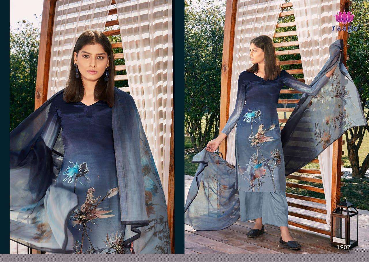 SWAGAT BY RAAGA 1901 TO 1910 SERIES BEAUTIFUL SUITS COLORFUL STYLISH FANCY CASUAL WEAR & ETHNIC WEAR PURE COTTON SILK DIGITAL PRINT WITH WORK DRESSES AT WHOLESALE PRICE