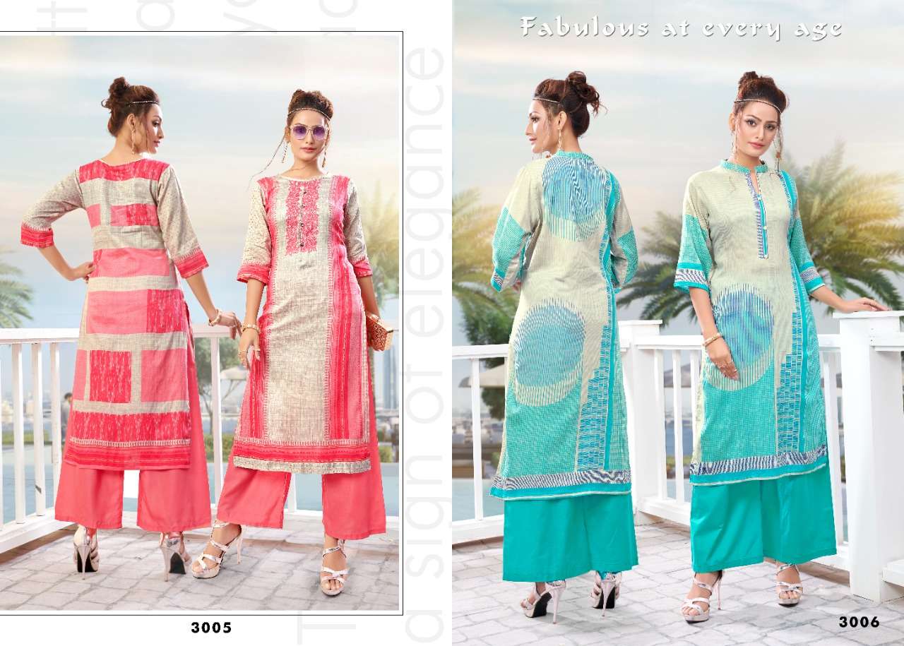 SOUL VOL-3 BY VASTRA MODA 3001 TO 3008 SERIES DESIGNER STYLISH FANCY COLORFUL BEAUTIFUL PARTY WEAR & ETHNIC WEAR COLLECTION PREMIUM COTTON KURTIS WITH BOTTOM AT WHOLESALE PRICE