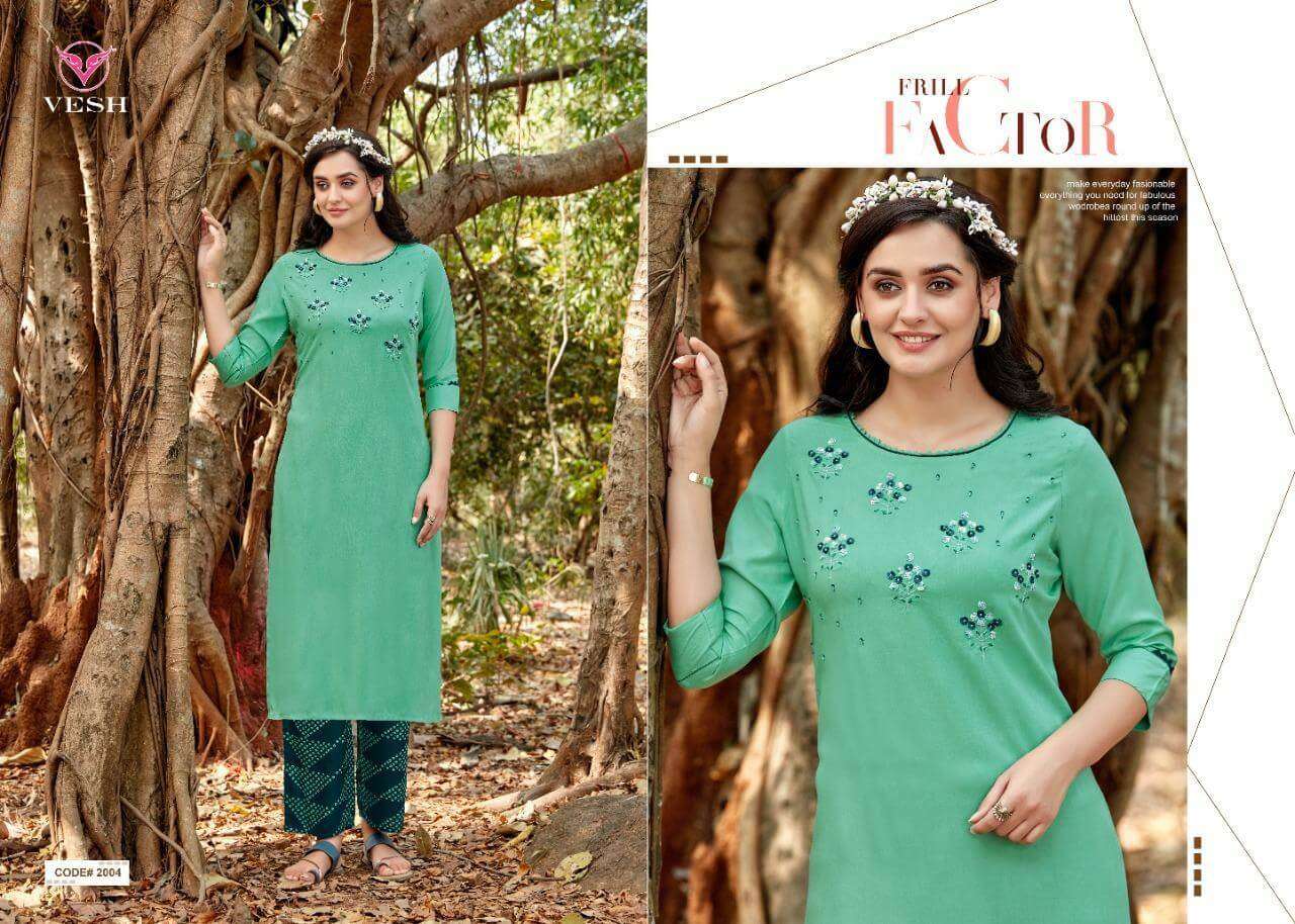 HEENA BY VESH 2001 TO 2008 SERIES DESIGNER STYLISH FANCY COLORFUL BEAUTIFUL PARTY WEAR & ETHNIC WEAR COLLECTION RAYON KHATLI WORK KURTIS WITH BOTTOM AT WHOLESALE PRICE