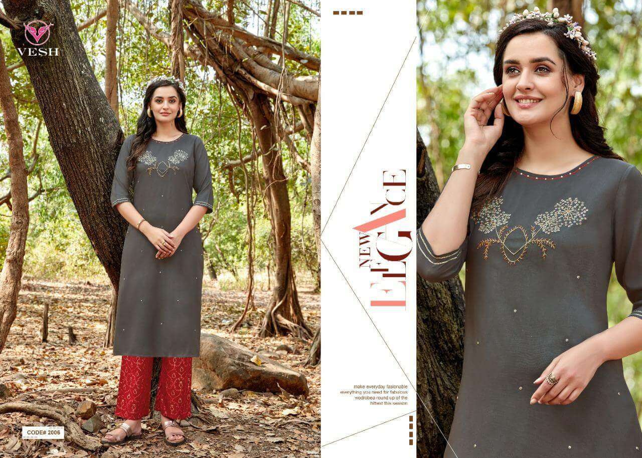 HEENA BY VESH 2001 TO 2008 SERIES DESIGNER STYLISH FANCY COLORFUL BEAUTIFUL PARTY WEAR & ETHNIC WEAR COLLECTION RAYON KHATLI WORK KURTIS WITH BOTTOM AT WHOLESALE PRICE