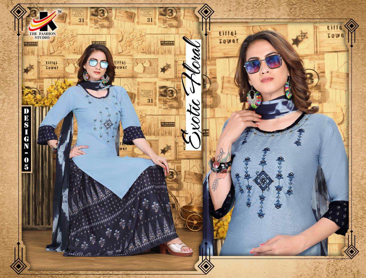 NAFISA BY THE FASHION STUDIO 31 TO 38 SERIES BEAUTIFUL STYLISH SHARARA SUITS FANCY COLORFUL CASUAL WEAR & ETHNIC WEAR & READY TO WEAR HEAVY RAYON EMBROIDERED DRESSES AT WHOLESALE PRICE