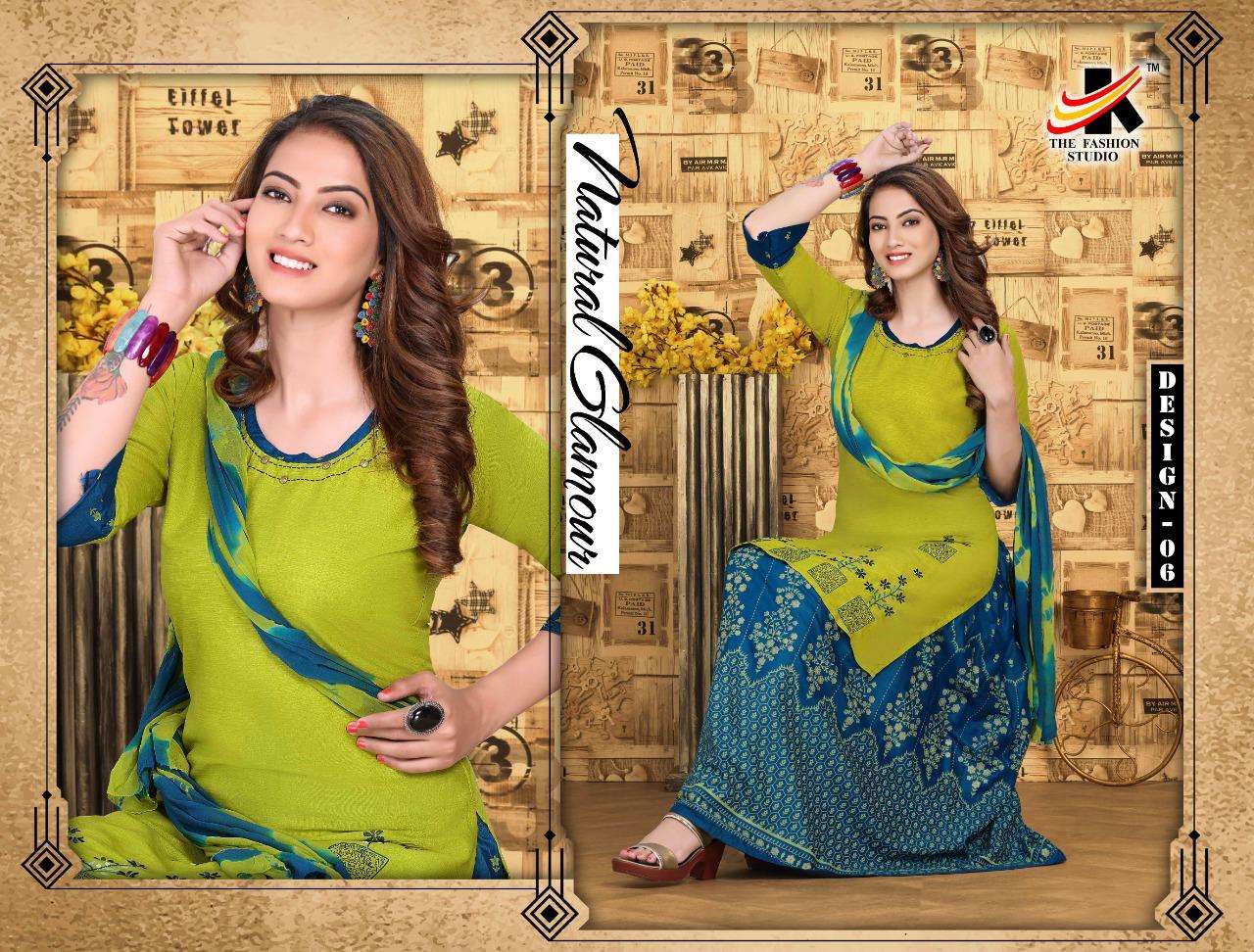 NAFISA BY THE FASHION STUDIO 31 TO 38 SERIES BEAUTIFUL STYLISH SHARARA SUITS FANCY COLORFUL CASUAL WEAR & ETHNIC WEAR & READY TO WEAR HEAVY RAYON EMBROIDERED DRESSES AT WHOLESALE PRICE