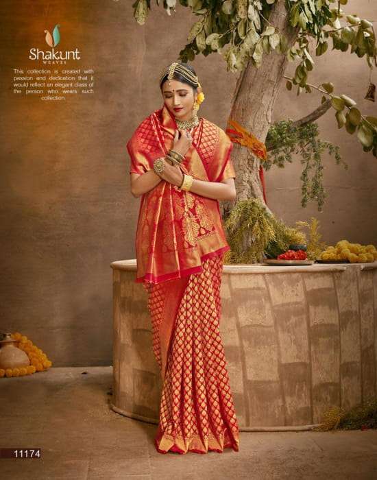 PARIDHI BY SHAKUNT 11171 TO 11176 SERIES INDIAN TRADITIONAL WEAR COLLECTION BEAUTIFUL STYLISH FANCY COLORFUL PARTY WEAR & OCCASIONAL WEAR SILK SAREES AT WHOLESALE PRICE