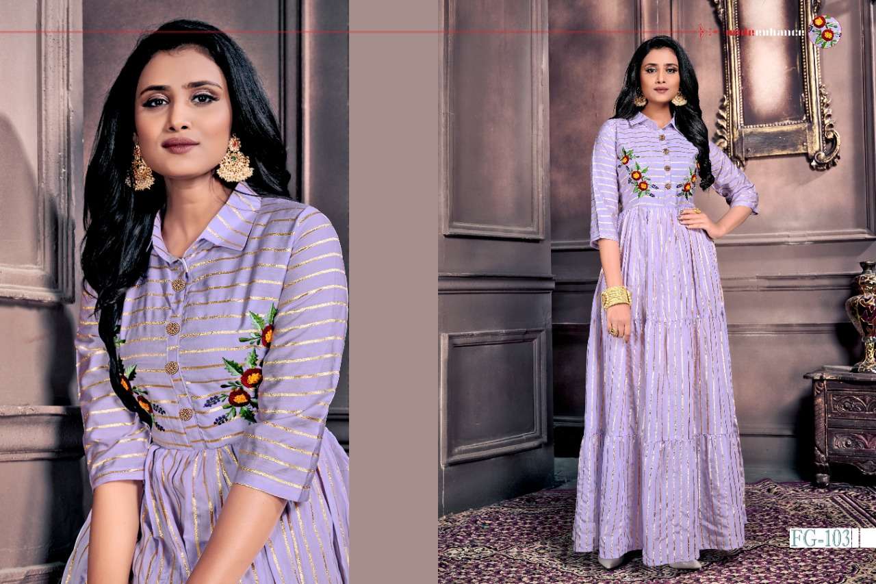 ANOKHI BY FASHION GALLERIA 101 TO 105 SERIES DESIGNER STYLISH FANCY COLORFUL BEAUTIFUL PARTY WEAR & ETHNIC WEAR COLLECTION CHANDERI EMBROIDERED GOWNS AT WHOLESALE PRICE