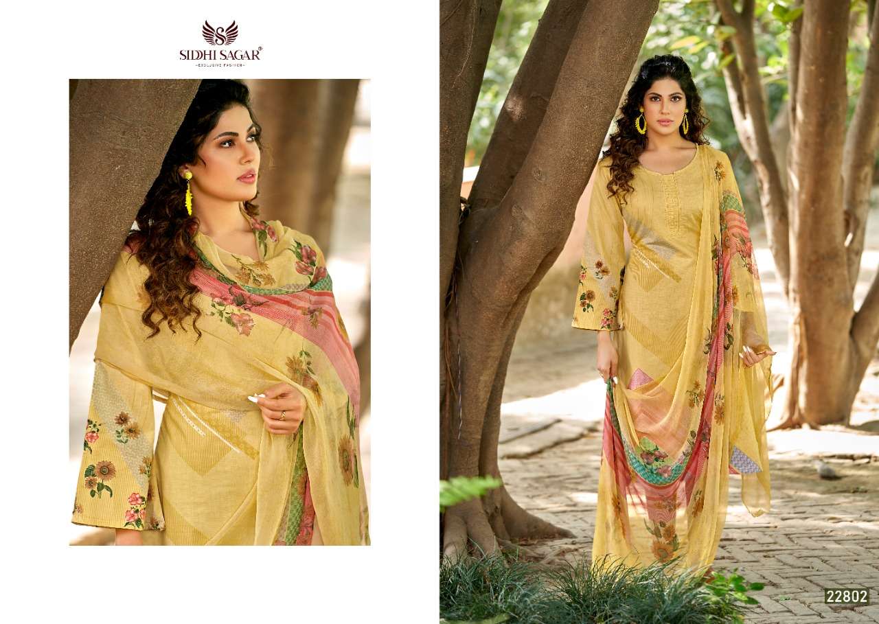 KHUSHNUMA BY SIDDHI SAGAR 22801 TO 22808 SERIES BEAUTIFUL SUITS COLORFUL STYLISH FANCY CASUAL WEAR & ETHNIC WEAR PURE CAMBRIC PRINT DRESSES AT WHOLESALE PRICE
