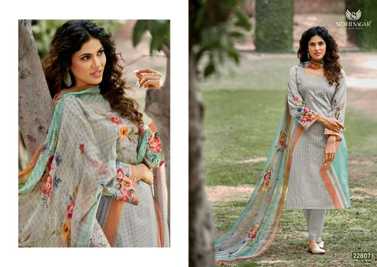 KHUSHNUMA BY SIDDHI SAGAR 22801 TO 22808 SERIES BEAUTIFUL SUITS COLORFUL STYLISH FANCY CASUAL WEAR & ETHNIC WEAR PURE CAMBRIC PRINT DRESSES AT WHOLESALE PRICE