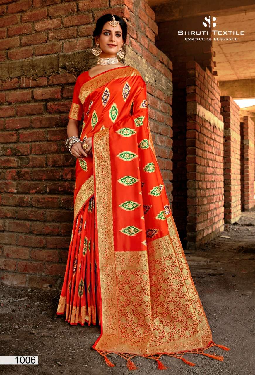 SHRUTI 1000 SERIES BY SHRUTI 1001 TO 1012 SERIES INDIAN TRADITIONAL WEAR COLLECTION BEAUTIFUL STYLISH FANCY COLORFUL PARTY WEAR & OCCASIONAL WEAR SOFT SILK SAREES AT WHOLESALE PRICE