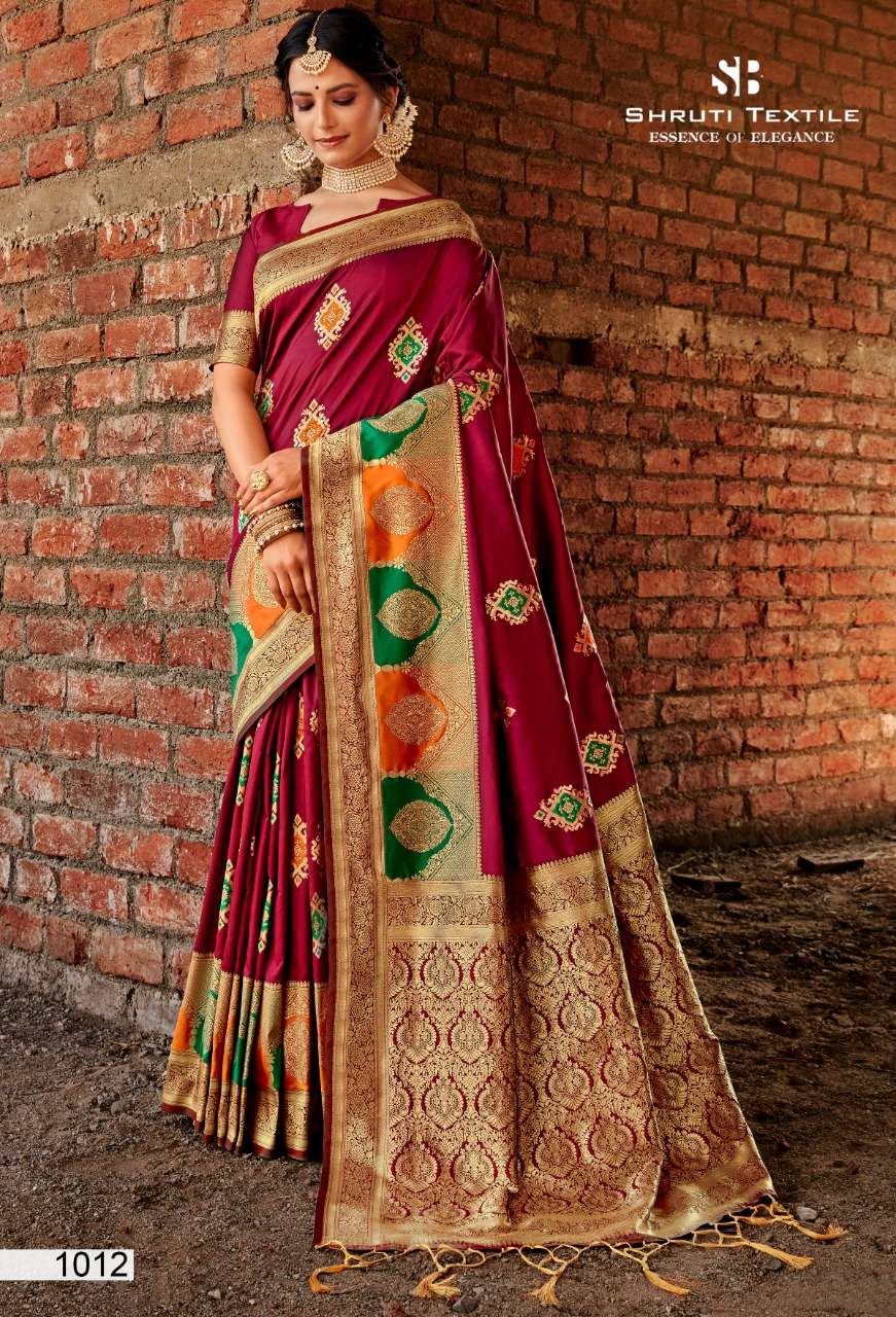 SHRUTI 1000 SERIES BY SHRUTI 1001 TO 1012 SERIES INDIAN TRADITIONAL WEAR COLLECTION BEAUTIFUL STYLISH FANCY COLORFUL PARTY WEAR & OCCASIONAL WEAR SOFT SILK SAREES AT WHOLESALE PRICE
